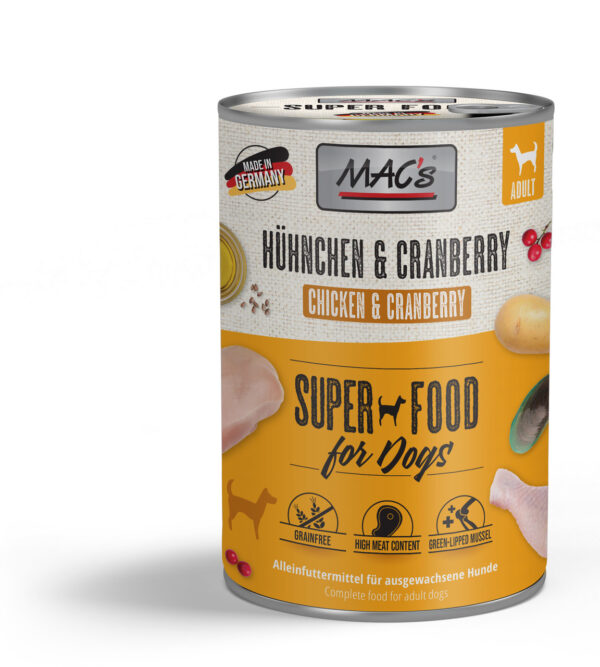MAC's Dog Mokra Hrana za Pse - Piletina i Brusnica, 400g