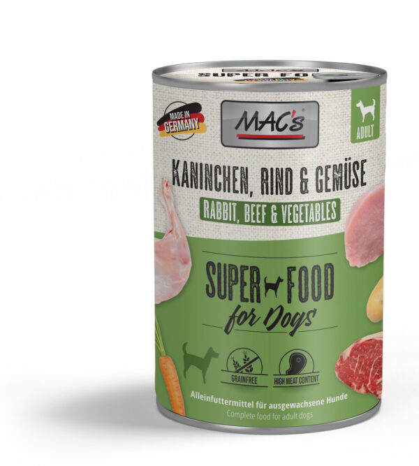 MAC's Dog Mokra Hrana za Pse - Kunić, Govedina i Povrće, 400g