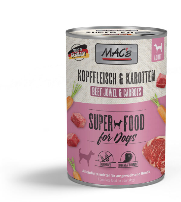 MAC's Dog Mokra Hrana za Pse - Goveđi Obrazi i Mrkva, 400g