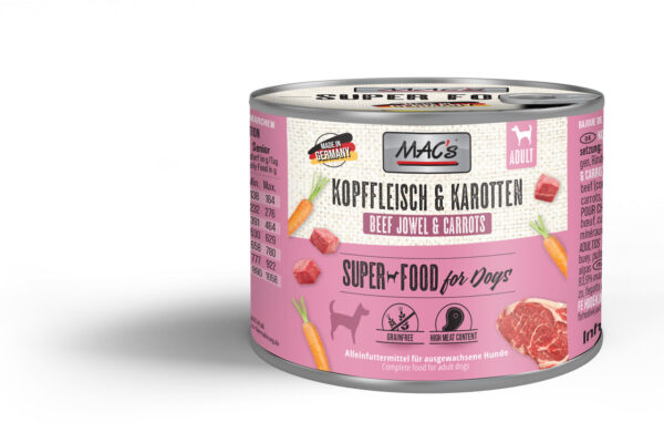 MAC's Dog Mokra Hrana za Pse - Goveđi Obrazi i Mrkva, 200g