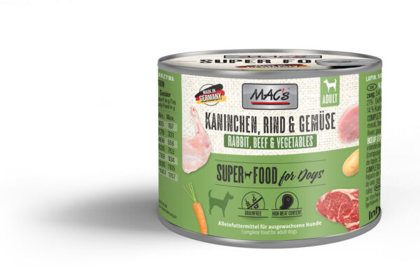 MAC's Dog Mokra Hrana za Pse - Kunić, Govedina i Povrće, 200g