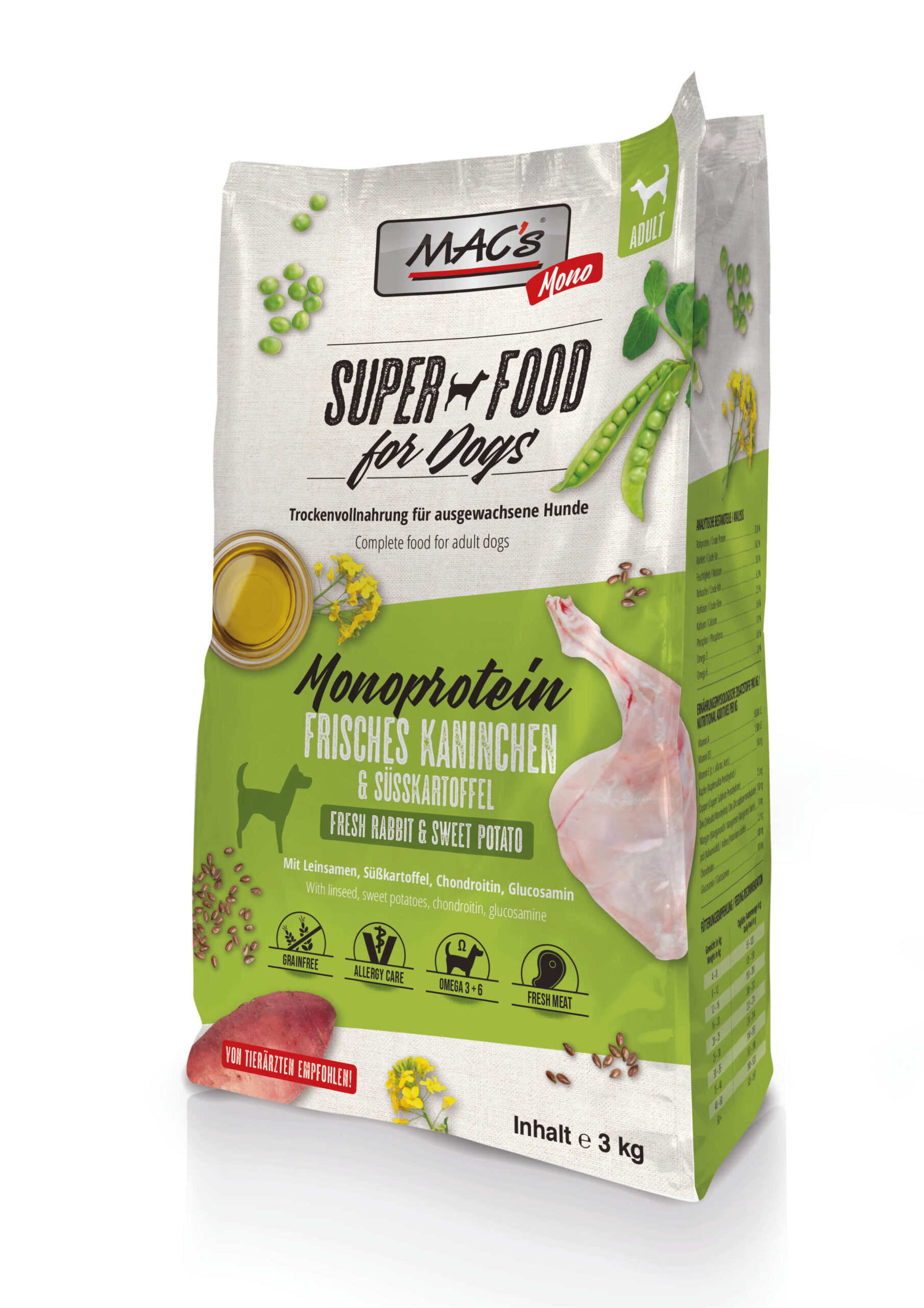 MAC's Dog Mono Suha Hrana za Pse - Svježi Kunić, 3kg