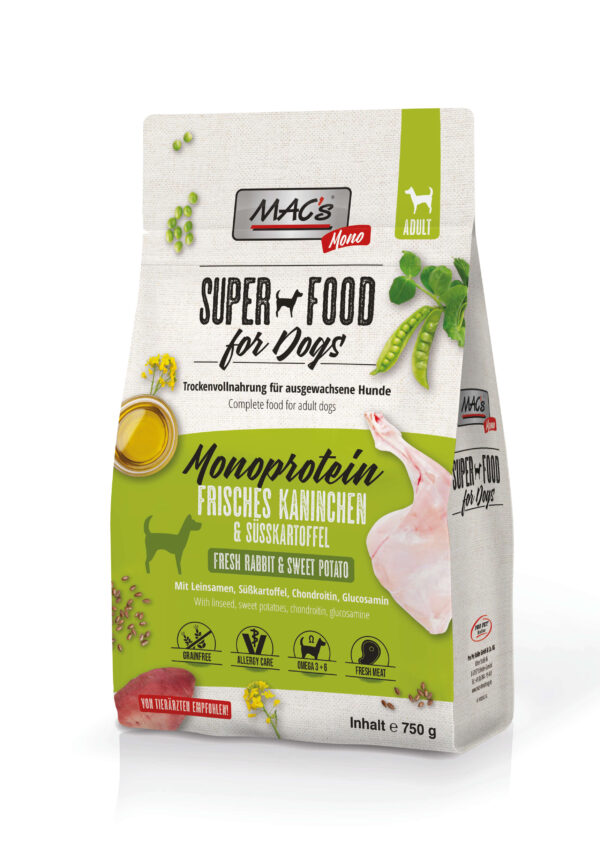 MAC's Dog Mono Suha Hrana za Pse - Svježi Kunić, 750g