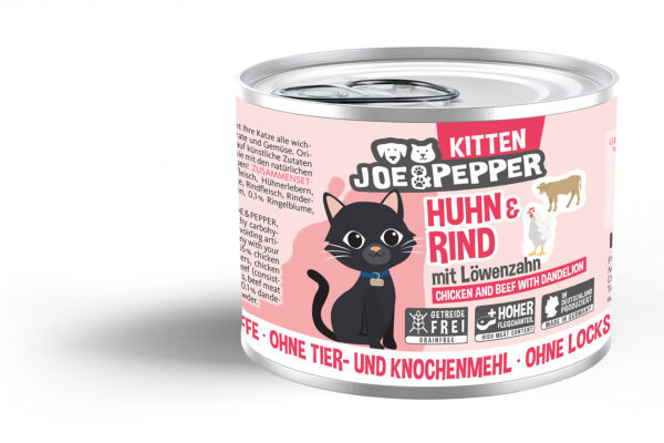 Joe & Pepper Cat Kitten Piletina i govedina 200 g – mokra hrana za mačiće