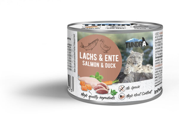Tundra Cat Lachs & Ente 200 g – mokra hrana za odrasle mačke s lososom i patkom
