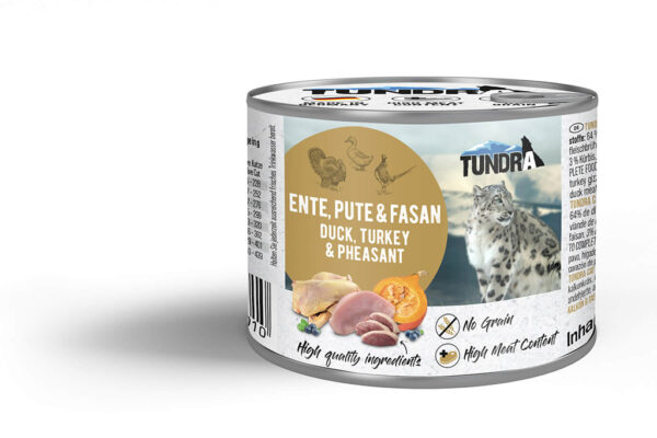Tundra Cat Ente Pute & Fasan 200g – mokra hrana bez žitarica za odrasle mačke