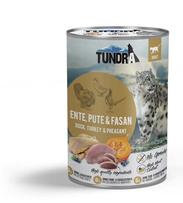 Tundra Cat Ente Pute & Fasan 400g – mokra hrana bez žitarica za odrasle mačke