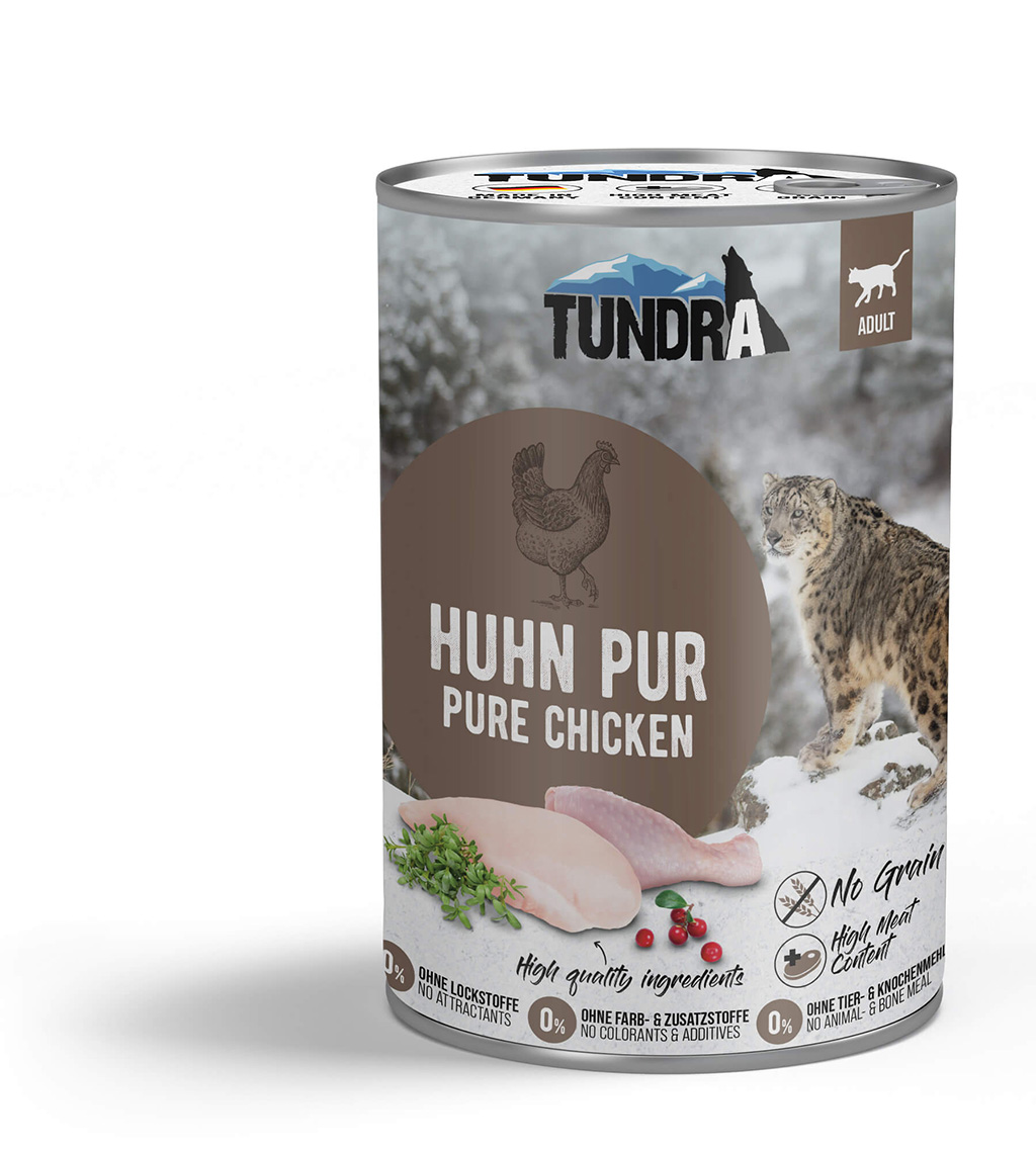 Tundra Cat Huhn Pur 400 g – mokra hrana za odrasle mačke s piletinom