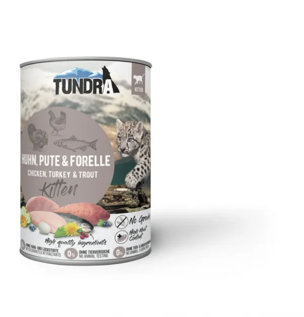 Tundra Cat Kitten Huhn, Pute & Forelle 400 g – mokra hrana za mačiće s piletinom, puretinom i pastrvom
