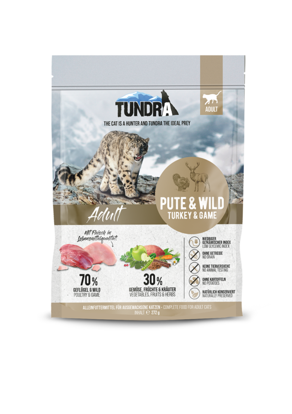 TUNDRA Cat Puretina i Divljač 272 g – Suha hrana za mačke bez žitarica