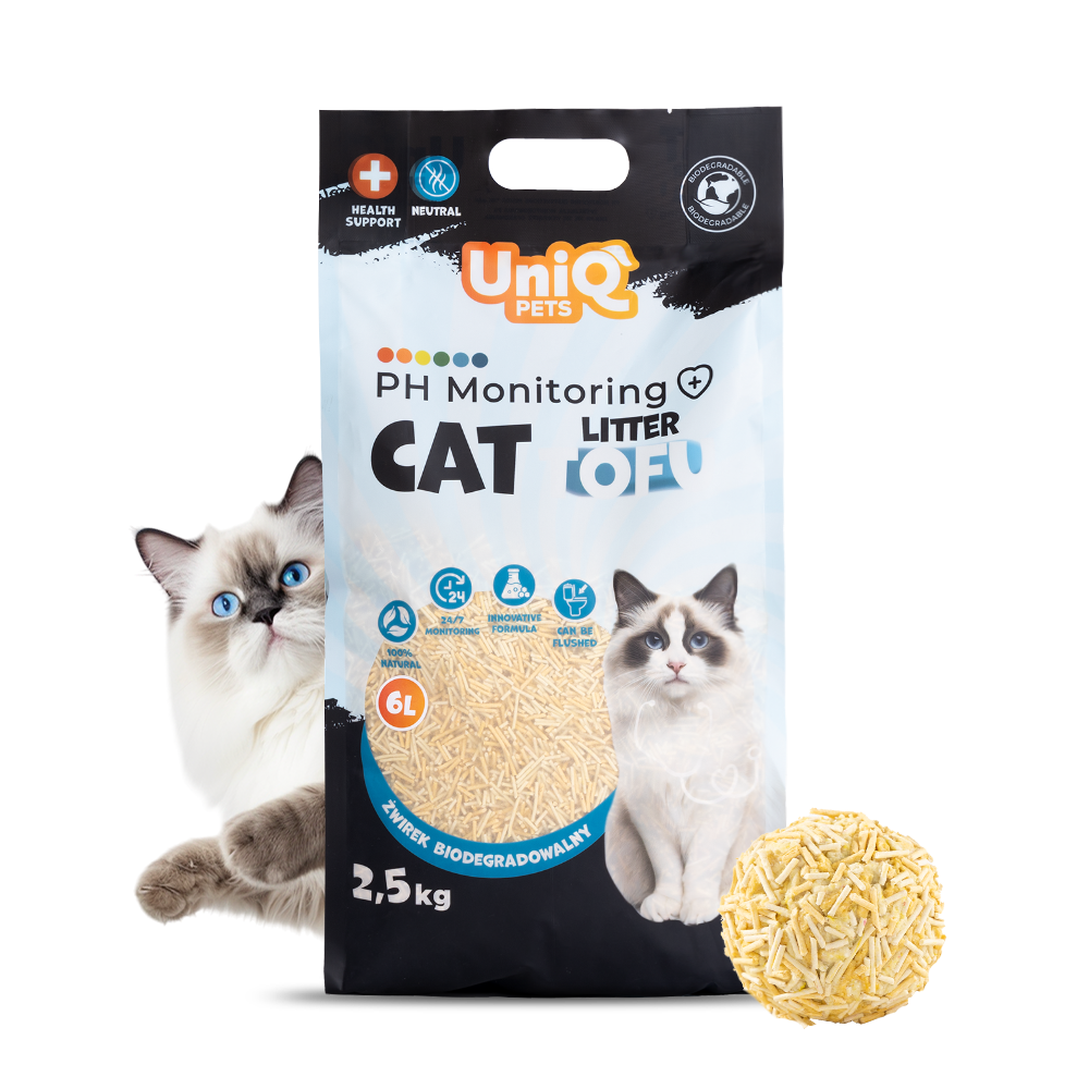 UNIQ PETS TOFU Biorazgradivi Pijesak za Mačke s pH Monitorom, Neutral 2.5kg