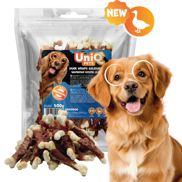 UNIQ PETS CHEWY Kalcijeve Kosti s Patkom za Pse 500g