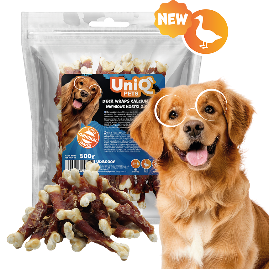 UNIQ PETS CHEWY Kalcijeve Kosti s Patkom za Pse 500g