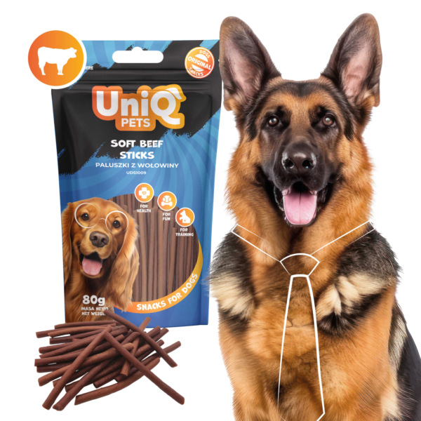 UNIQ PETS DOG SNACKS WAGGI – Meki goveđi štapići za pse 80g