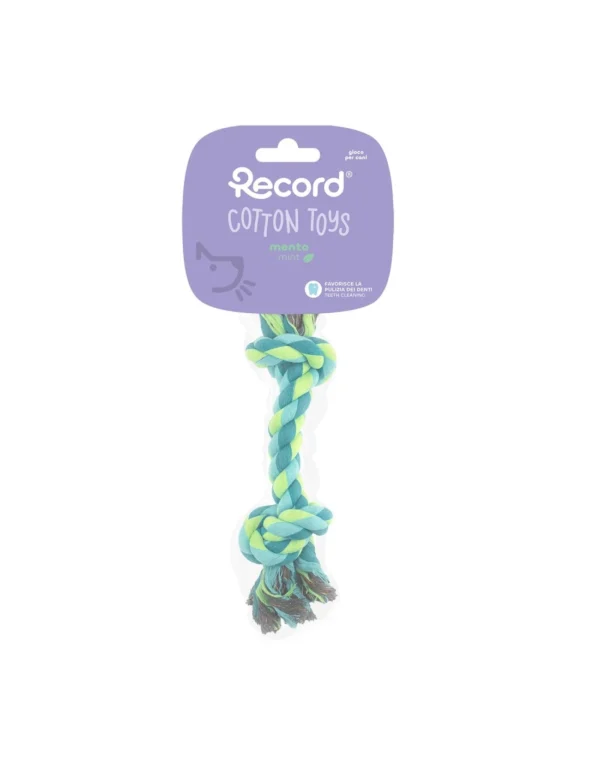 Record Mint Cotton Bone M 20 cm – Igračka za pse s mentom