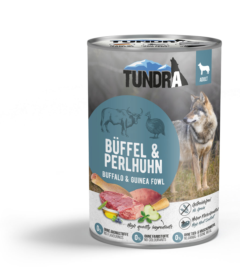 TUNDRA Dog Vodeni bivol i biserka 400 g – Konzerva za pse bez žitarica