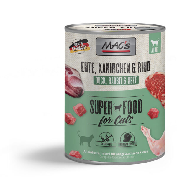 MAC’s CAT SUPER FOOD – Patka, kunić i govedina 800g