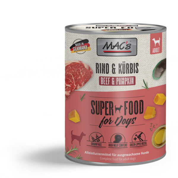 MAC’s DOG SUPER FOOD – Govedina s bundevom 800g
