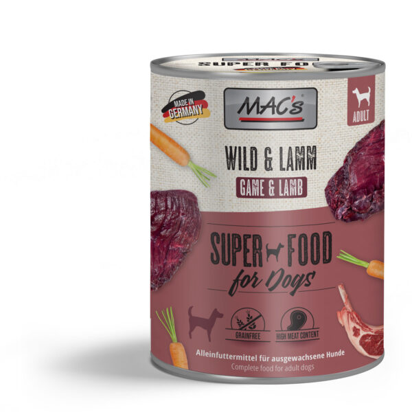 MAC’s DOG SUPER FOOD – Janjetina i divljač 800g