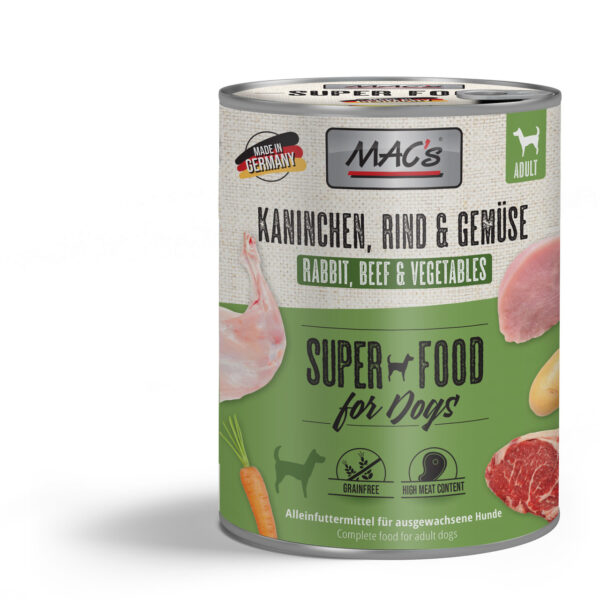 MAC’s DOG SUPER FOOD – Kunić s govedinom i povrćem 800g