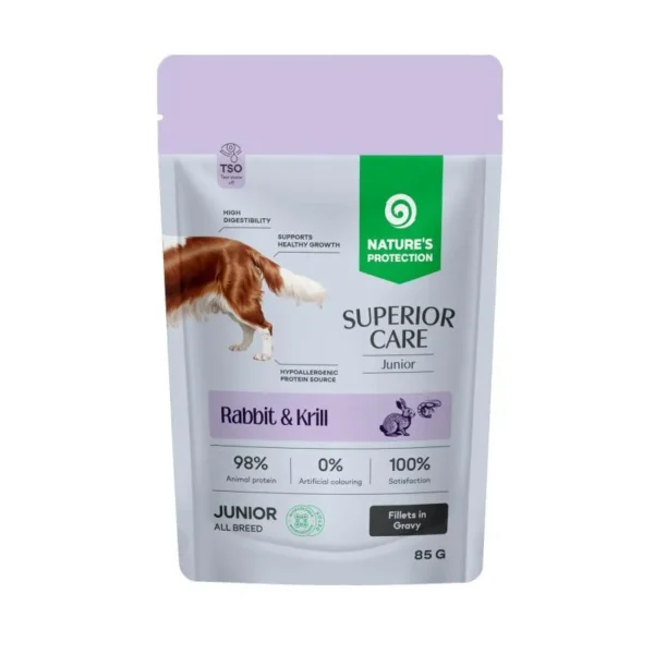 NATURE’S PROTECTION Superior Care – Kunić i kril u topper umaku za štence svih pasmina 85g