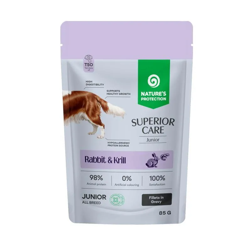 NATURE’S PROTECTION Superior Care – Kunić i kril u topper umaku za štence svih pasmina 85g
